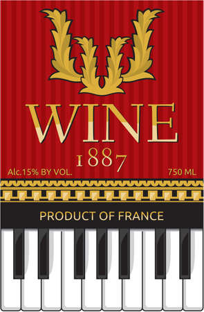 luxury wine label designのイラスト素材