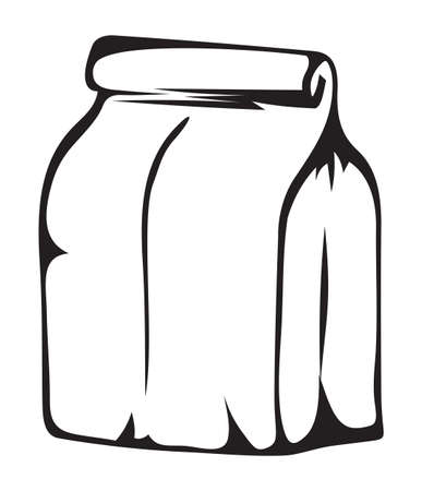 Paper money bag illustrationのイラスト素材