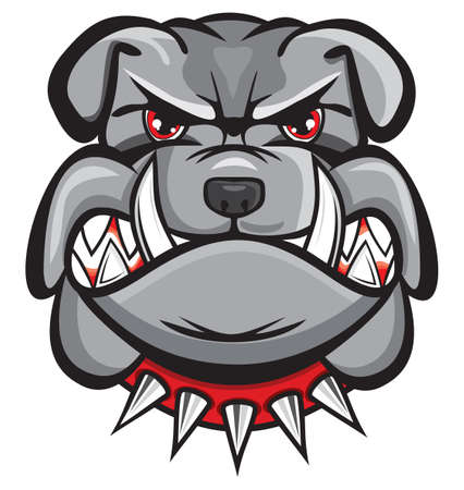 Angry bulldog headのイラスト素材