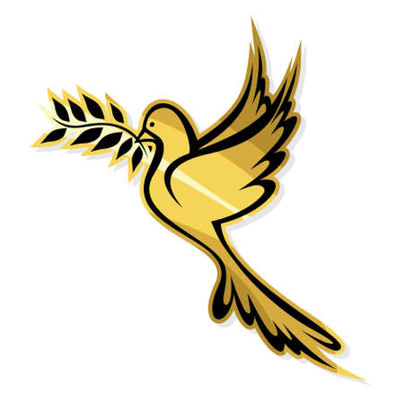 Golden Dove of Peaceのイラスト素材
