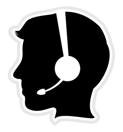 call center man iconのイラスト素材