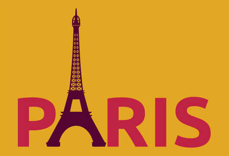 Paris - Eiffel Tower retro cardのイラスト素材