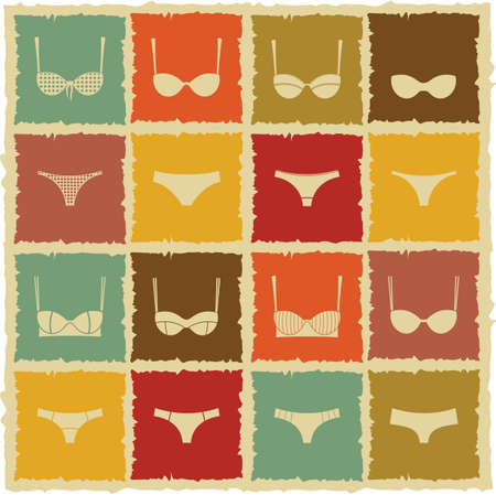 set of female fashion iconsのイラスト素材