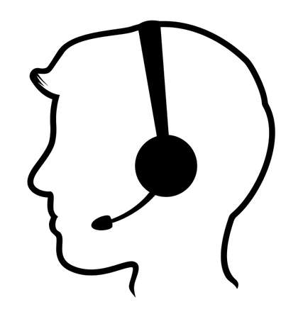 call center man iconのイラスト素材