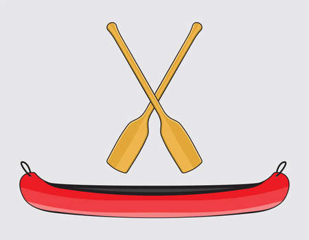 Canoe with Paddle in Illustrationのイラスト素材