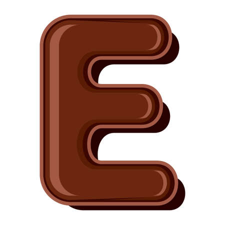 Chocolate letter isolated on white backgroundのイラスト素材