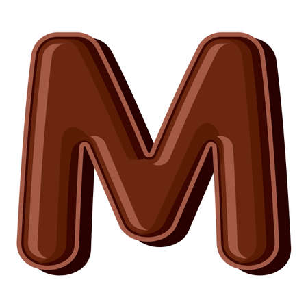 Chocolate letter isolated on white backgroundのイラスト素材