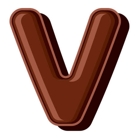 Chocolate letter isolated on white backgroundのイラスト素材