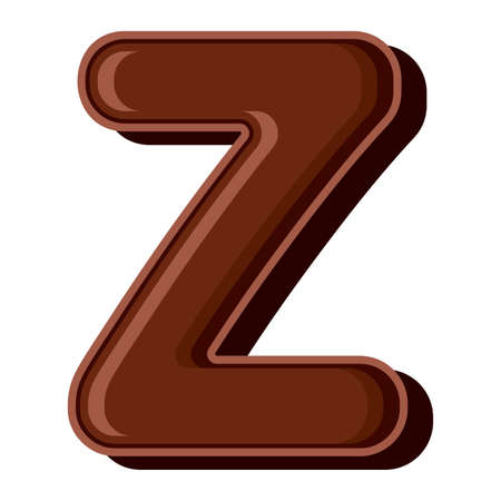 Chocolate letter isolated on white backgroundのイラスト素材