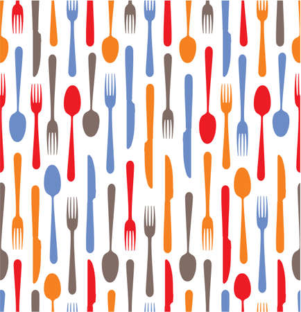 Multicolored cutlery icons backgroundのイラスト素材