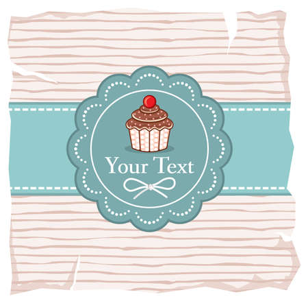 Cute cupcake gift cardのイラスト素材