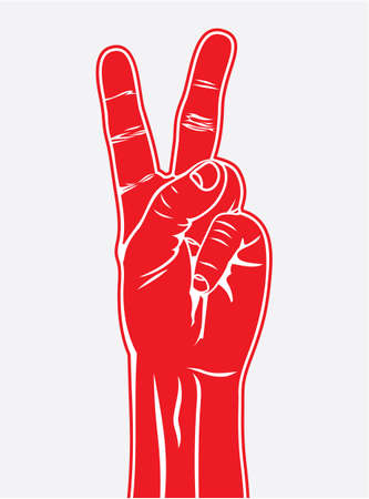 The Victory sign, hand gestureのイラスト素材