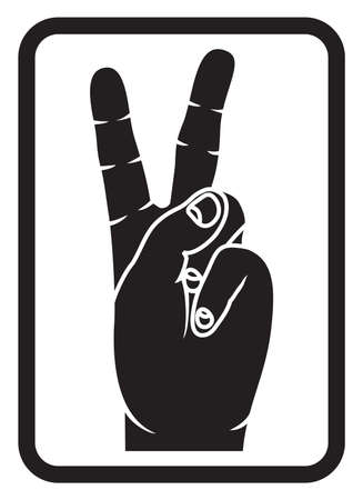 The Victory sign, hand gestureのイラスト素材