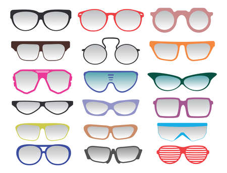 Glasses and Sunglasses collectionのイラスト素材