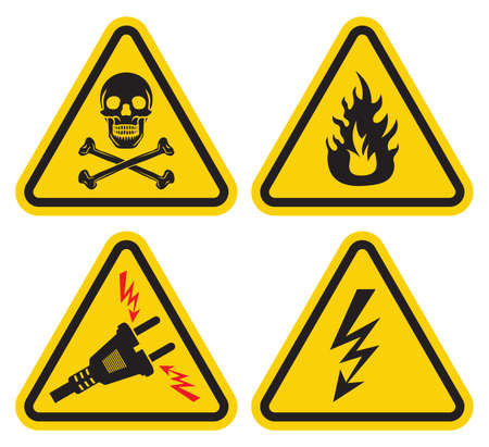 Warning sign setのイラスト素材