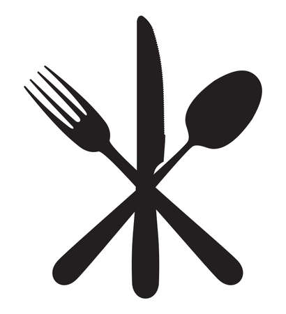 Cutlery - knife, fork and spoonのイラスト素材