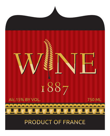 wine label designのイラスト素材