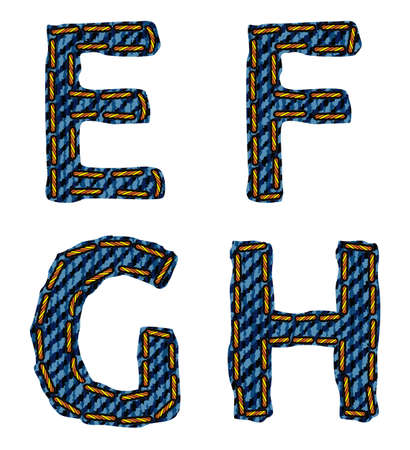 Jeans alphabetのイラスト素材