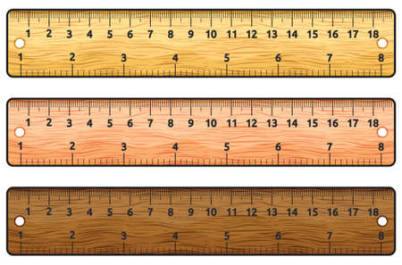 Set of wooden rulers on whiteのイラスト素材