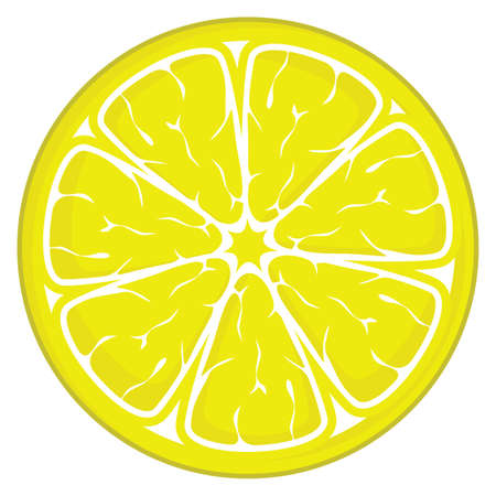 slice of lemon isolated on white backgroundのイラスト素材