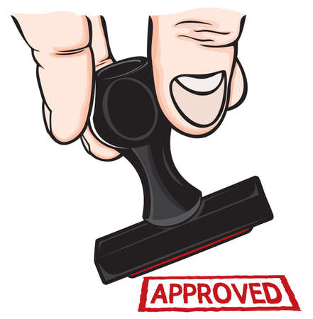 Rubber stamp with the word approvedのイラスト素材
