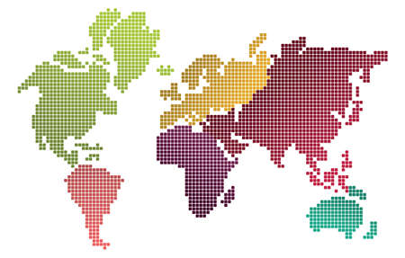 Pixel design world mapのイラスト素材