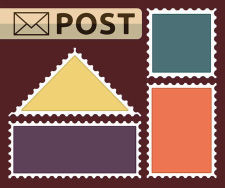 Set of a post stampのイラスト素材
