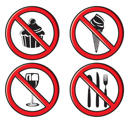 No food signsのイラスト素材