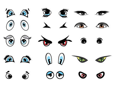 cartoon vector illustration eyes collectionのイラスト素材