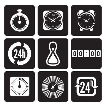 Clocks, time icons setのイラスト素材