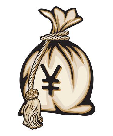 Money bag with yen sign vector illustrationのイラスト素材