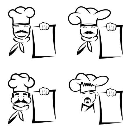 chef with board menuのイラスト素材