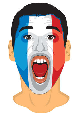 France fan faceのイラスト素材