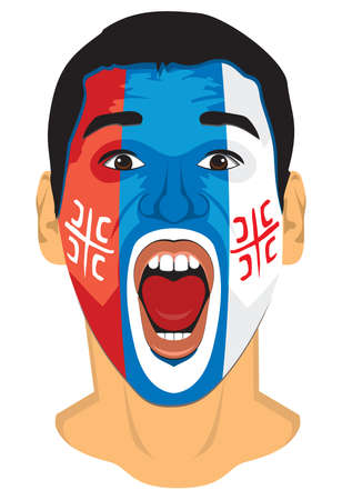 Serbia fan faceのイラスト素材
