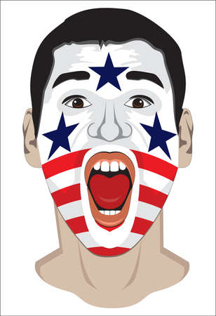 American fan faceのイラスト素材