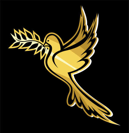 Golden Dove of Peaceのイラスト素材