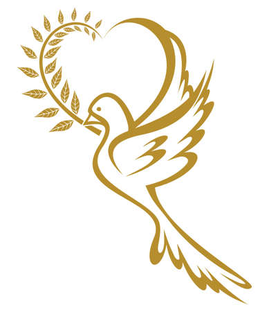 Golden Dove of Peaceのイラスト素材