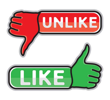 Thumb up and down iconsのイラスト素材