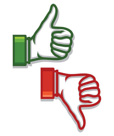 Thumb up and down iconsのイラスト素材