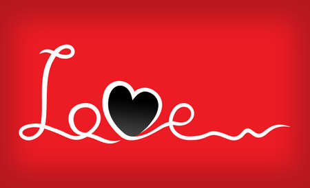 Love and heart from red ribbonのイラスト素材