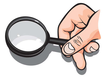 magnifying glass in handのイラスト素材