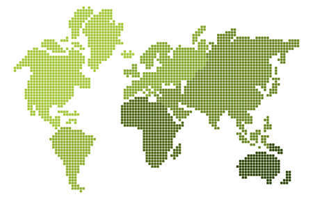 Pixel design world mapのイラスト素材