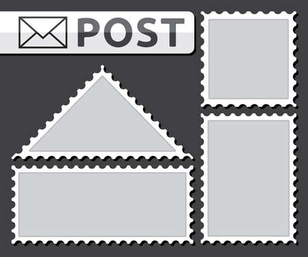 Set of a post stampのイラスト素材
