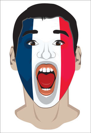 France fan faceのイラスト素材