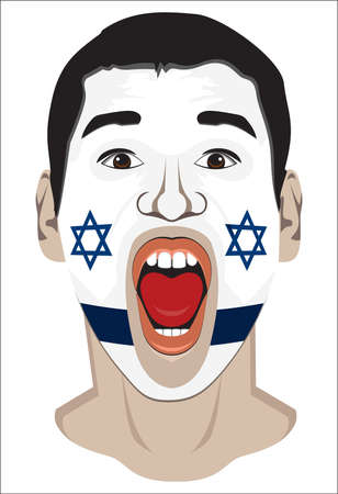 Israel fan faceのイラスト素材