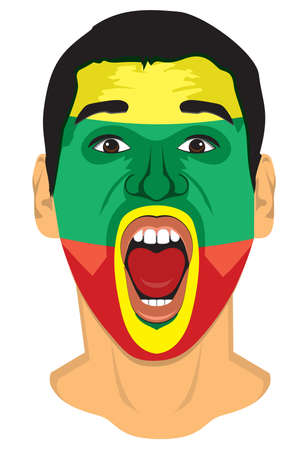 Lithuania fan faceのイラスト素材