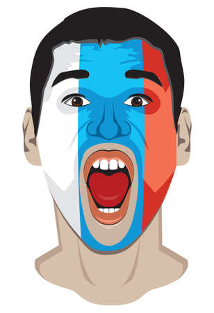 Russia fan faceのイラスト素材