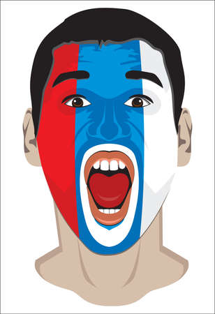 Serbia fan faceのイラスト素材