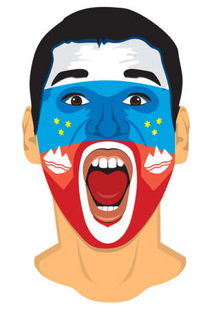 Slovenia fan faceのイラスト素材