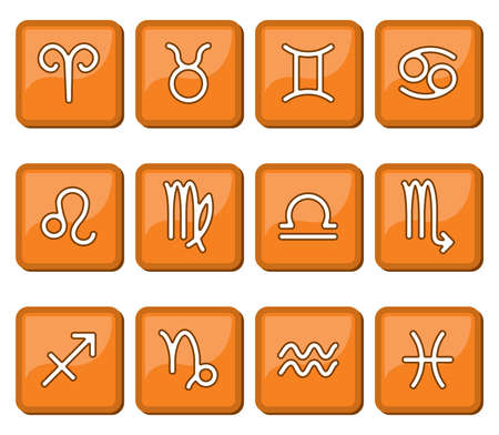 collection of horoscope signs and symbolsのイラスト素材